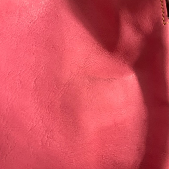 Dooney & Bourke Pink Leather Shoulder Bag with Brown Accents - Picture 6 of 12